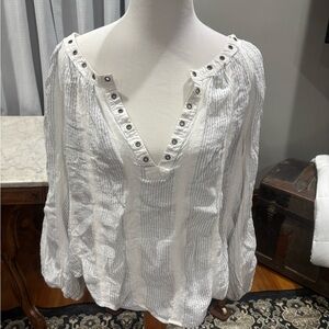 FREE PEOPLE Against all Odds Blouse in Ivory Combo, Medium